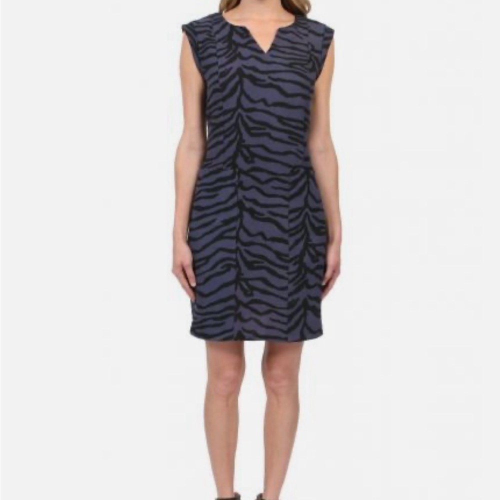 Rebecca Taylor Blue Black Sheath Dress